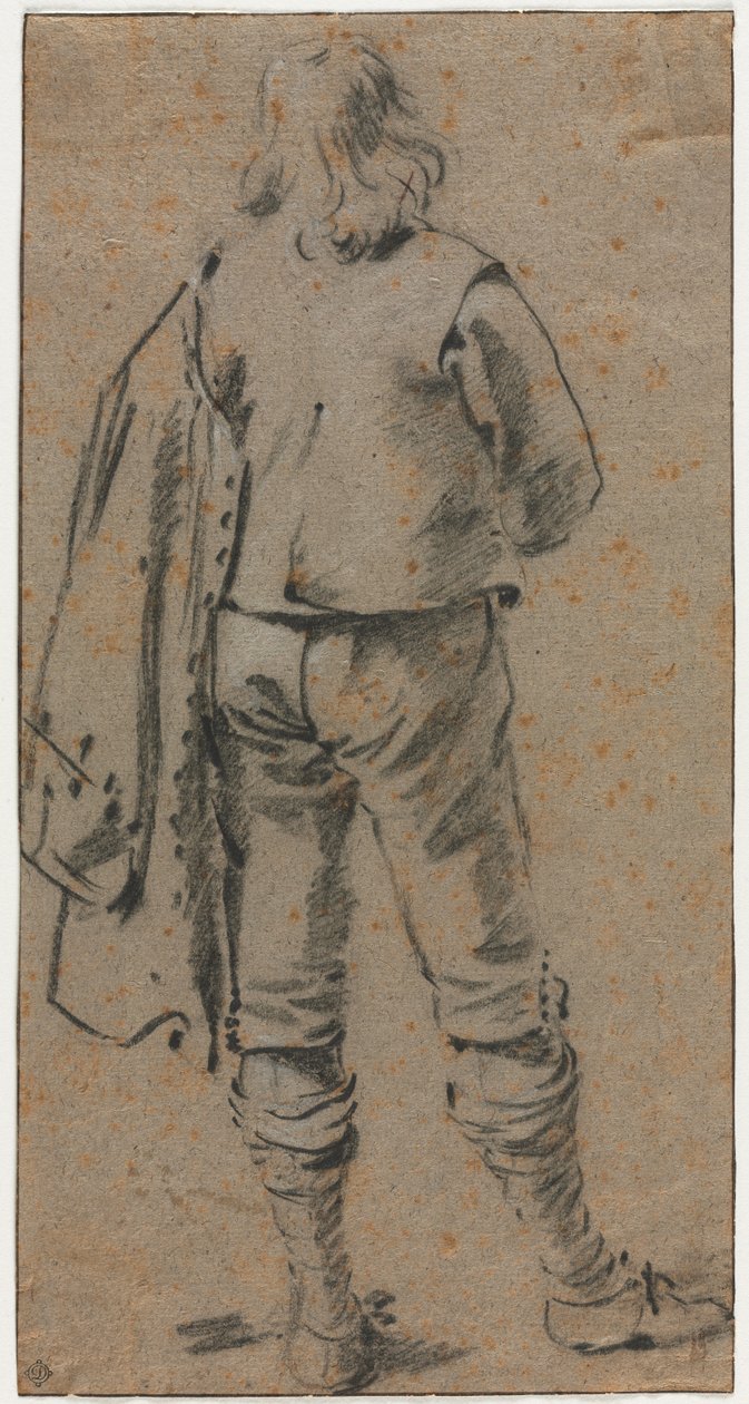 En mann som står sett fra baksiden, ca. 1630. av Gerard ter Borch