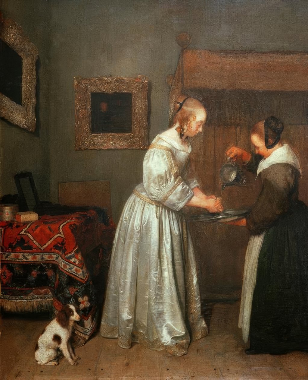 Dame som vasker hendene av Gerard ter Borch