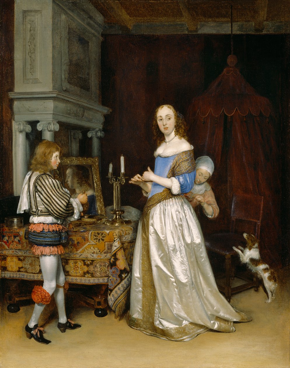 Dame ved toalettet hennes, ca. 1660 av Gerard ter Borch