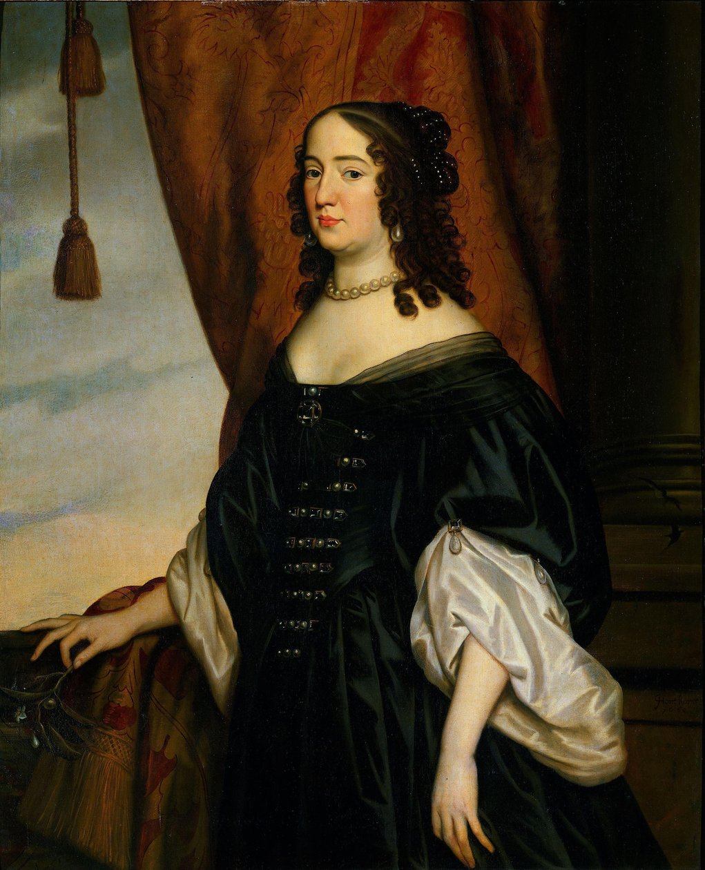 Portrett av Amalia van Solms (1602-75) av Gerard van Honthorst (workshop of)