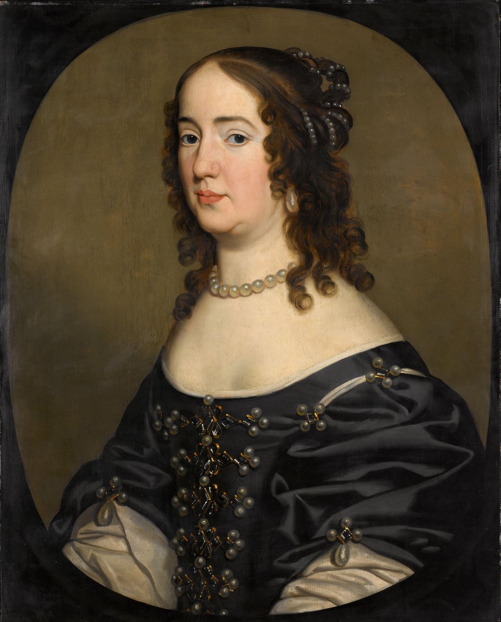 Portrett av Amalia van Solms (1602-75) av Gerard van Honthorst (workshop of)