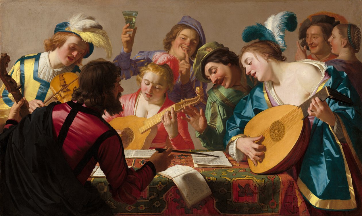 Musikere fra sen renessanse/tidlig barokktid (Gerard van Honthorst, The Concert, 1623) av Gerard van Honthorst