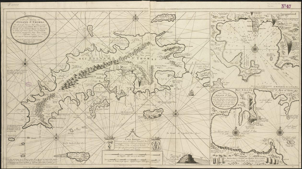 Øyene St. Thomas og St. John, 1719 av Gerard van Keulen