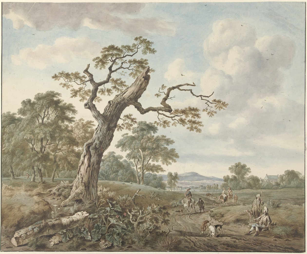 Landskap med jaktlag på landevei av Gerard van Nijmegen