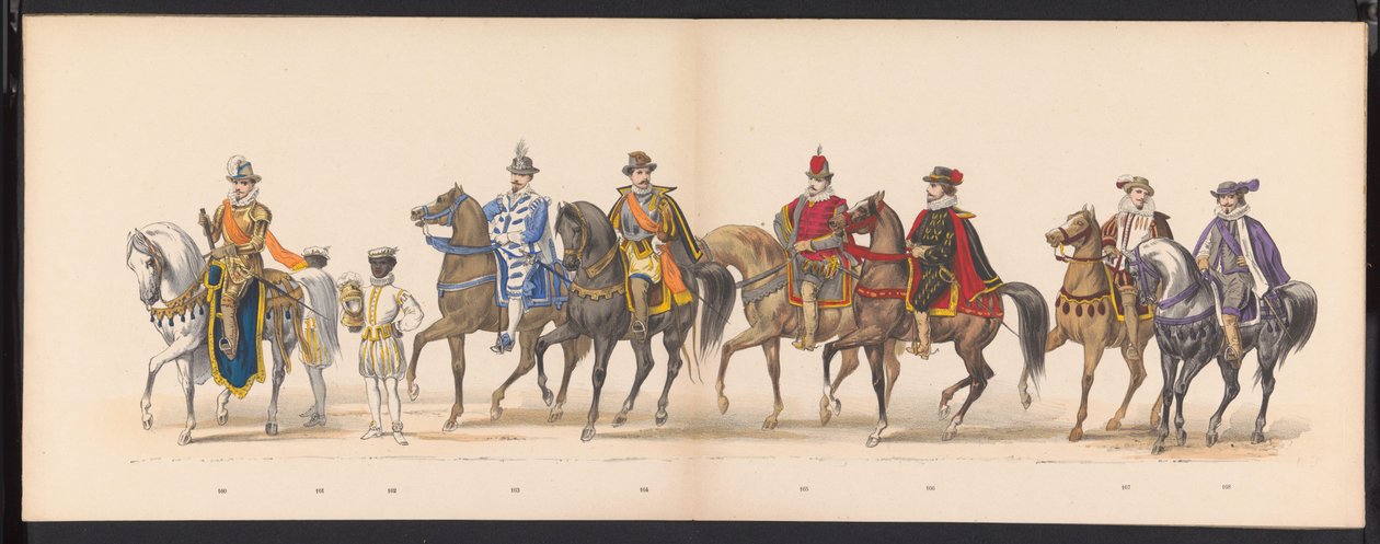 Maskerade av Leiden-studentene, 1875 (plate 10) Maskerade holdt av medlemmene av Leiden studentkorps den 15. juni 1875 for å feire 300-årsjubileet for Leidsche Hoogeschool, avbildet Leidsche Hoogeschool, avbildet i av Gerardus Johannes Bos