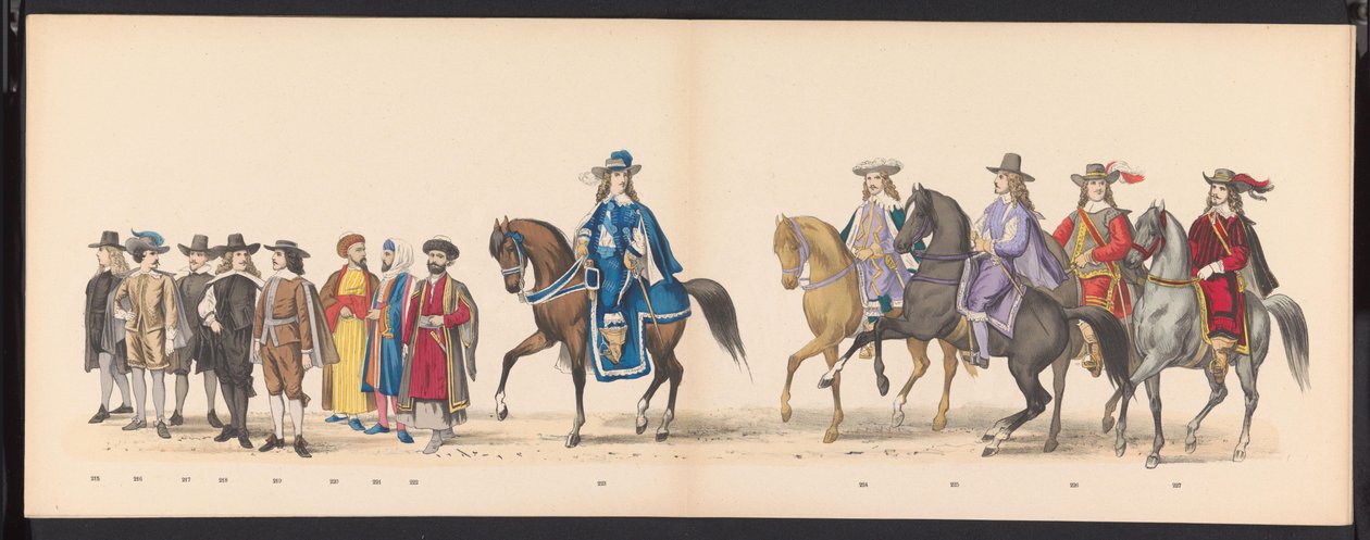 Masquerade of the Leiden Students, 1875 (plate 15) Maskerade holdt av medlemmene av Leiden studentkorps den 15. juni 1875 for å feire 300-årsjubileet for Leidsche Hoogeschool, avbildet Leidsche Hoogeschool, avbildet i av Gerardus Johannes Bos