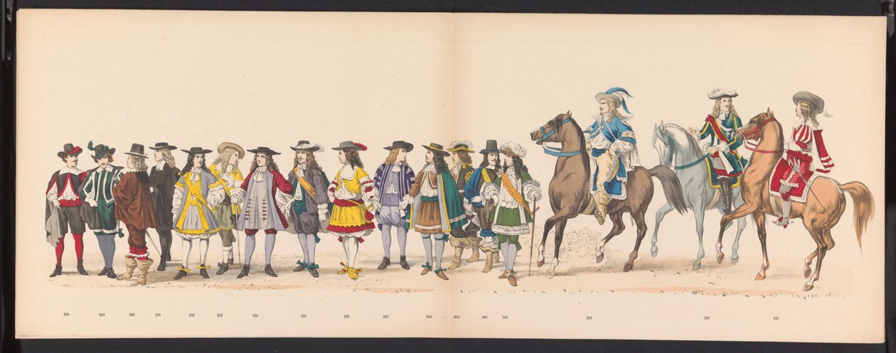 Maskerade av Leiden-studentene, 1875 (plate 16) Maskerade holdt av medlemmene av Leiden studentkorps den 15. juni 1875 for å feire 300-årsjubileet for Leidsche Hoogeschool, avbildet Leidsche Hoogeschool, avbildet i av Gerardus Johannes Bos
