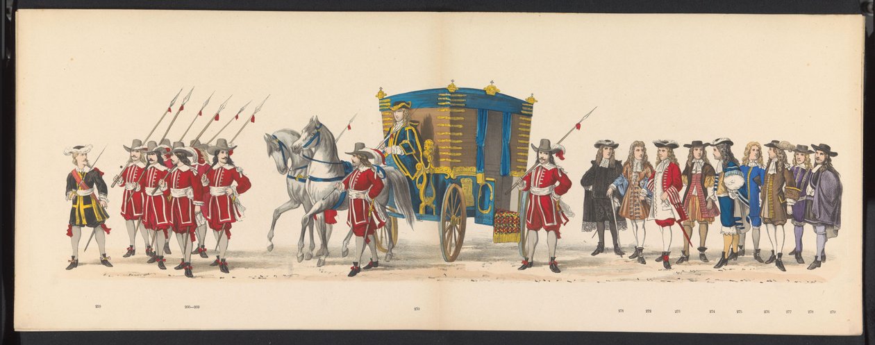 Maskerade av Leiden-studentene, 1875 (plate 18) Maskerade holdt av medlemmene av Leiden studentkorps den 15. juni 1875 for å feire 300-årsjubileet for Leidsche Hoogeschool, avbildet Leidsche Hoogeschool, avbildet i av Gerardus Johannes Bos