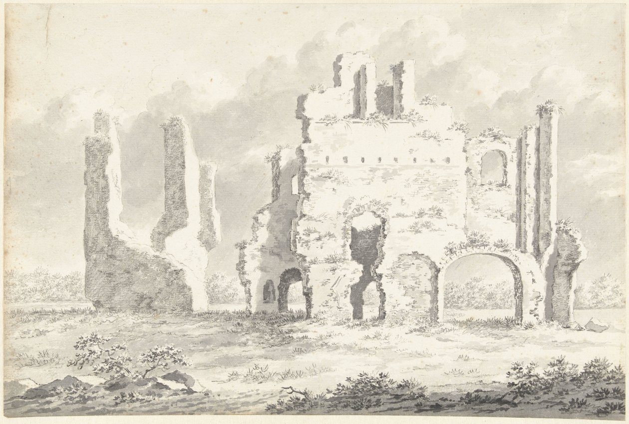 Ruinene av klosteret i Rijnsburg av Gerardus Johannes Verburgh