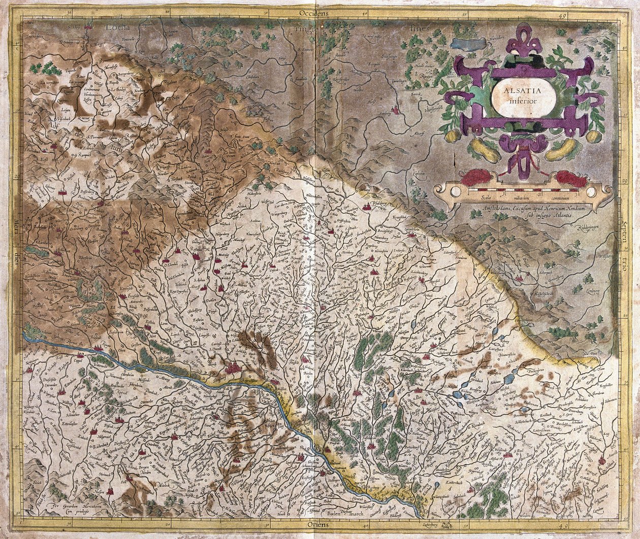 Alsace, Frankrike (gravering av Gerardus Mercator