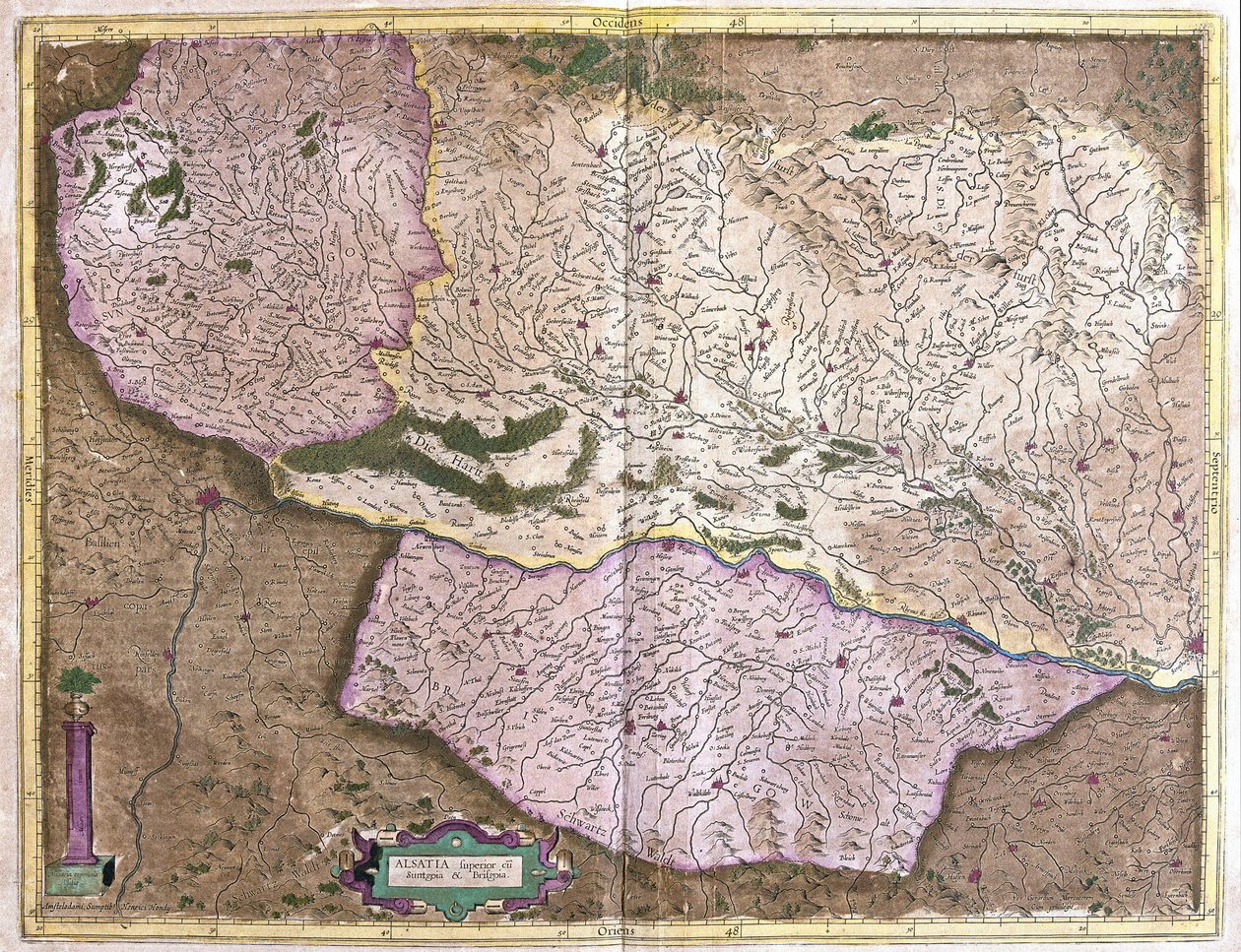 Alsace, Nord-Frankrike (gravering av Gerardus Mercator