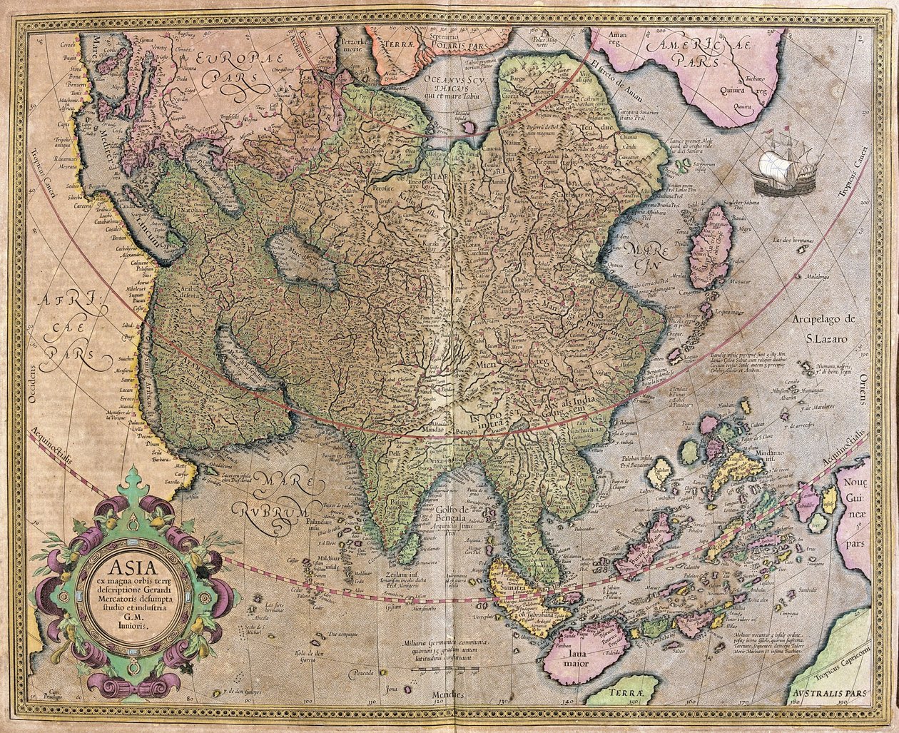 Asia av Gerardus Mercator