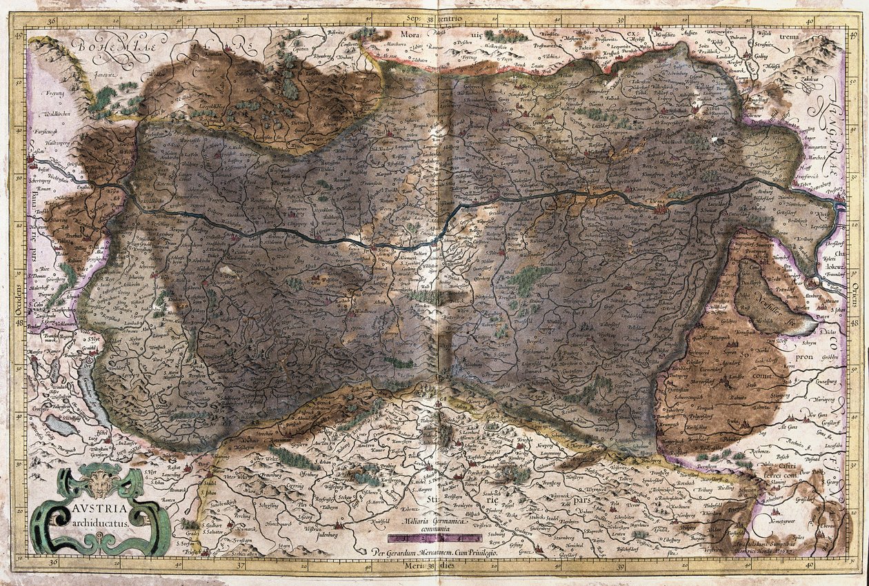 Østerrike (gravering av Gerardus Mercator