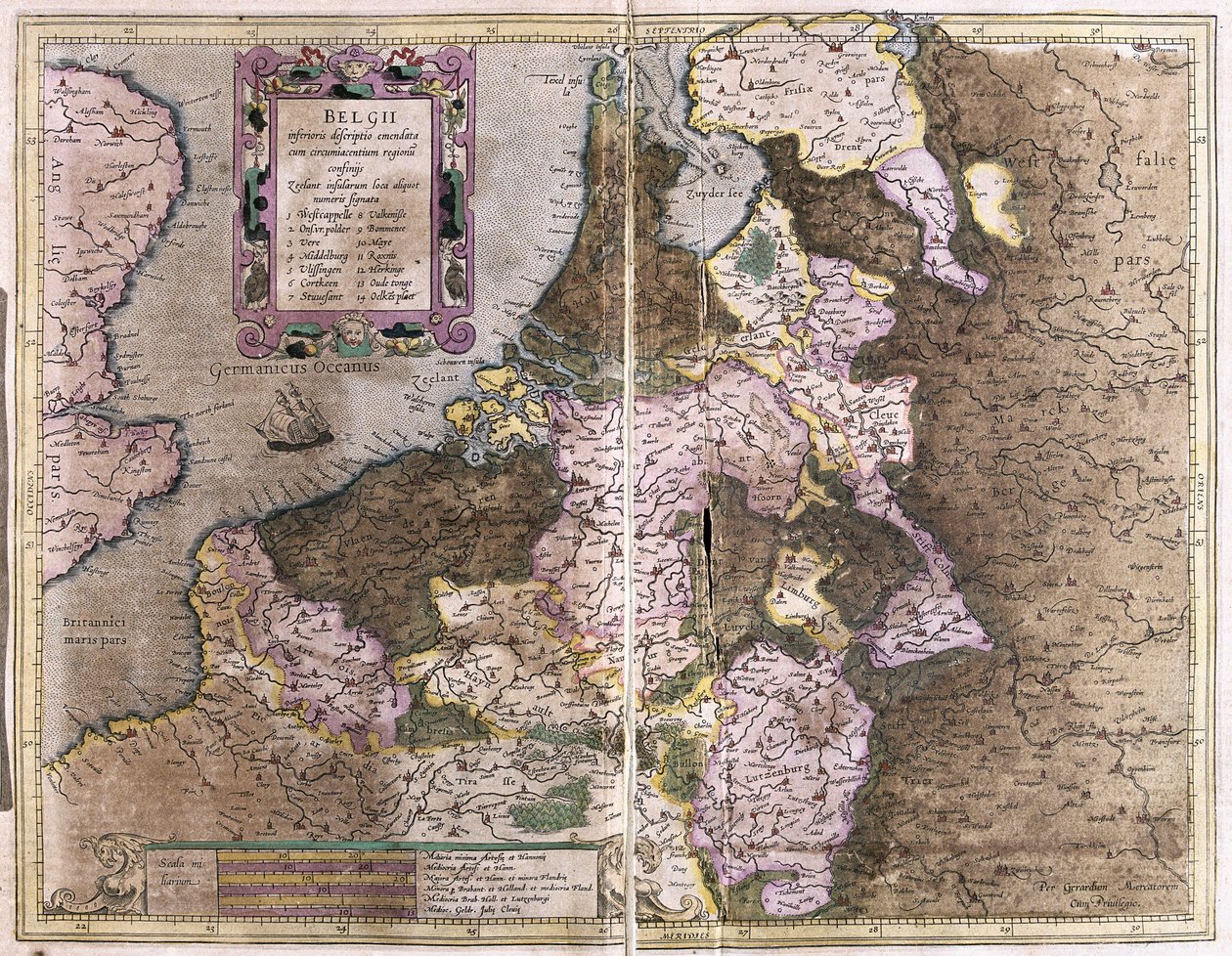Belgia (gravering av Gerardus Mercator