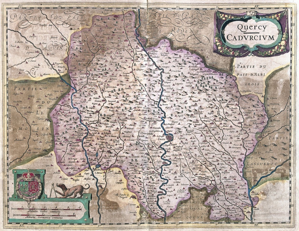 Cahors, Frankrike (gravering av Gerardus Mercator