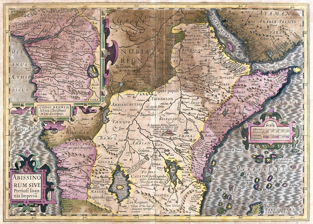Kongo, Sentral-Afrika (gravering av Gerardus Mercator
