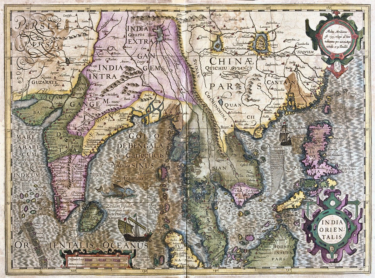 Øst-India (gravering av Gerardus Mercator