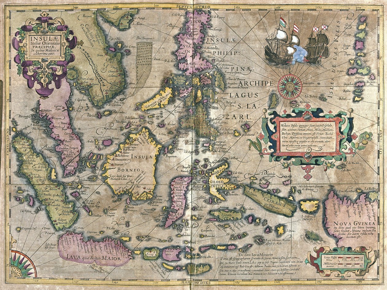 Øst-India med Borneo og Filippinsk (gravering av Gerardus Mercator