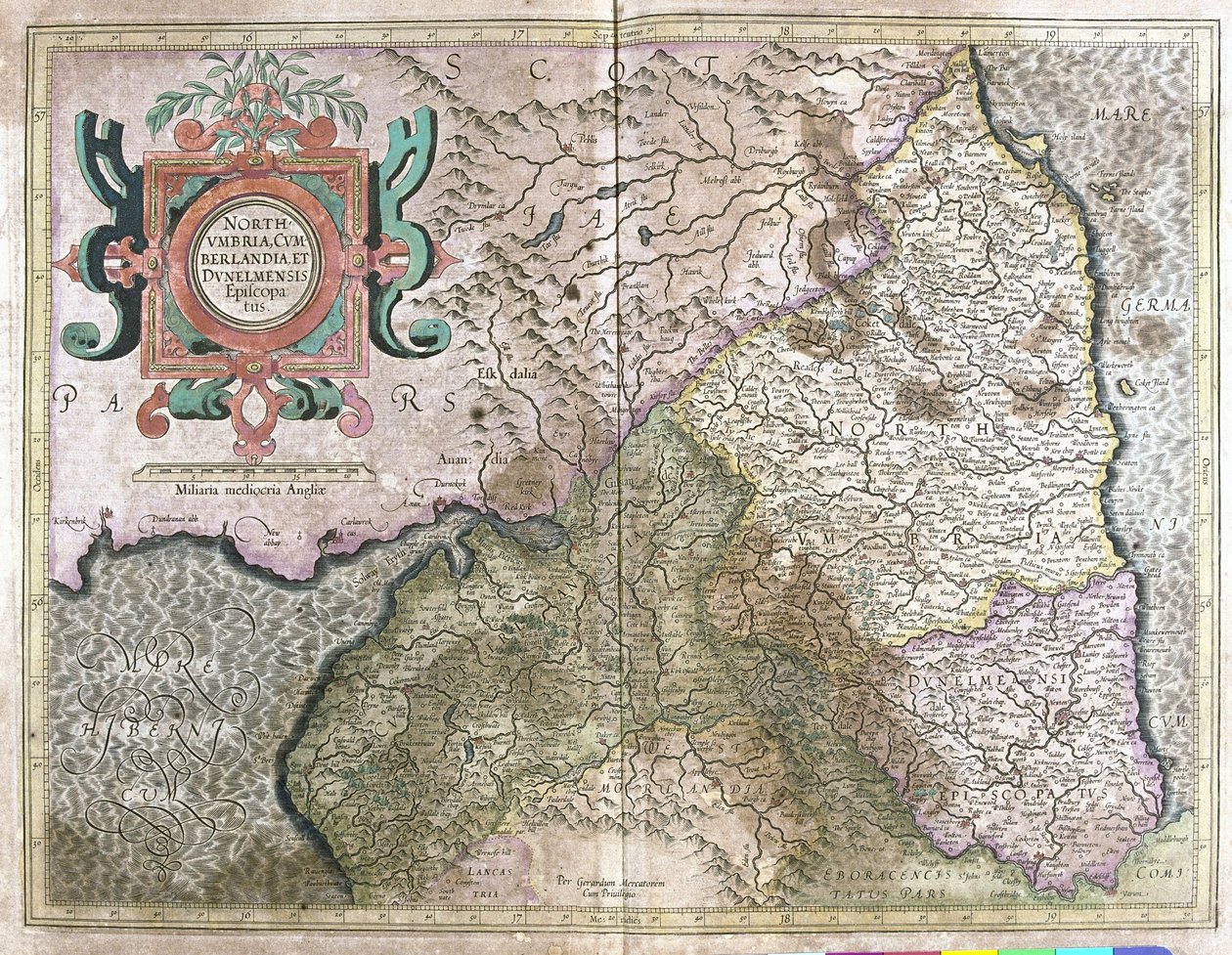 England og Skottland (gravering av Gerardus Mercator