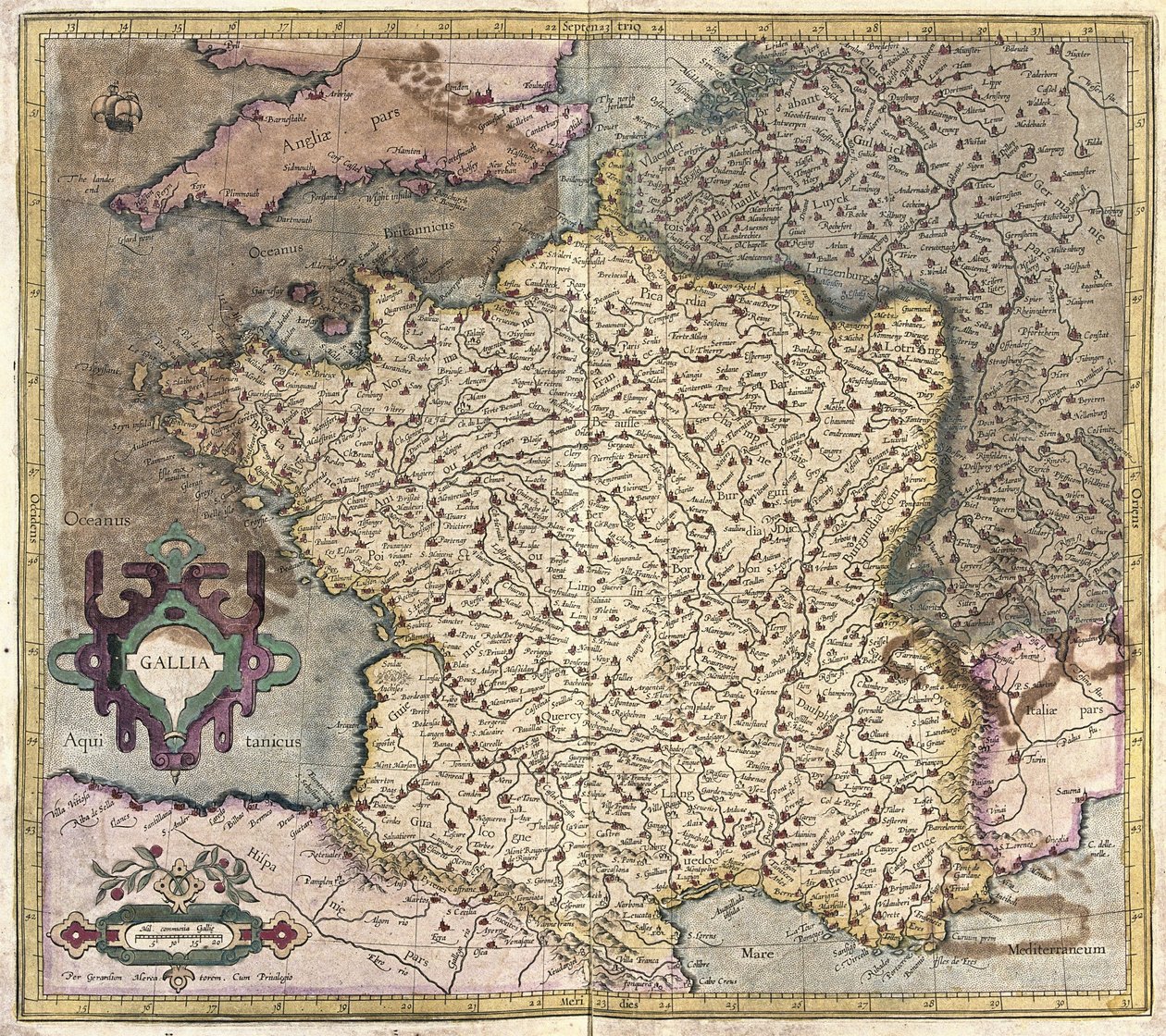Frankrike (gravering av Gerardus Mercator