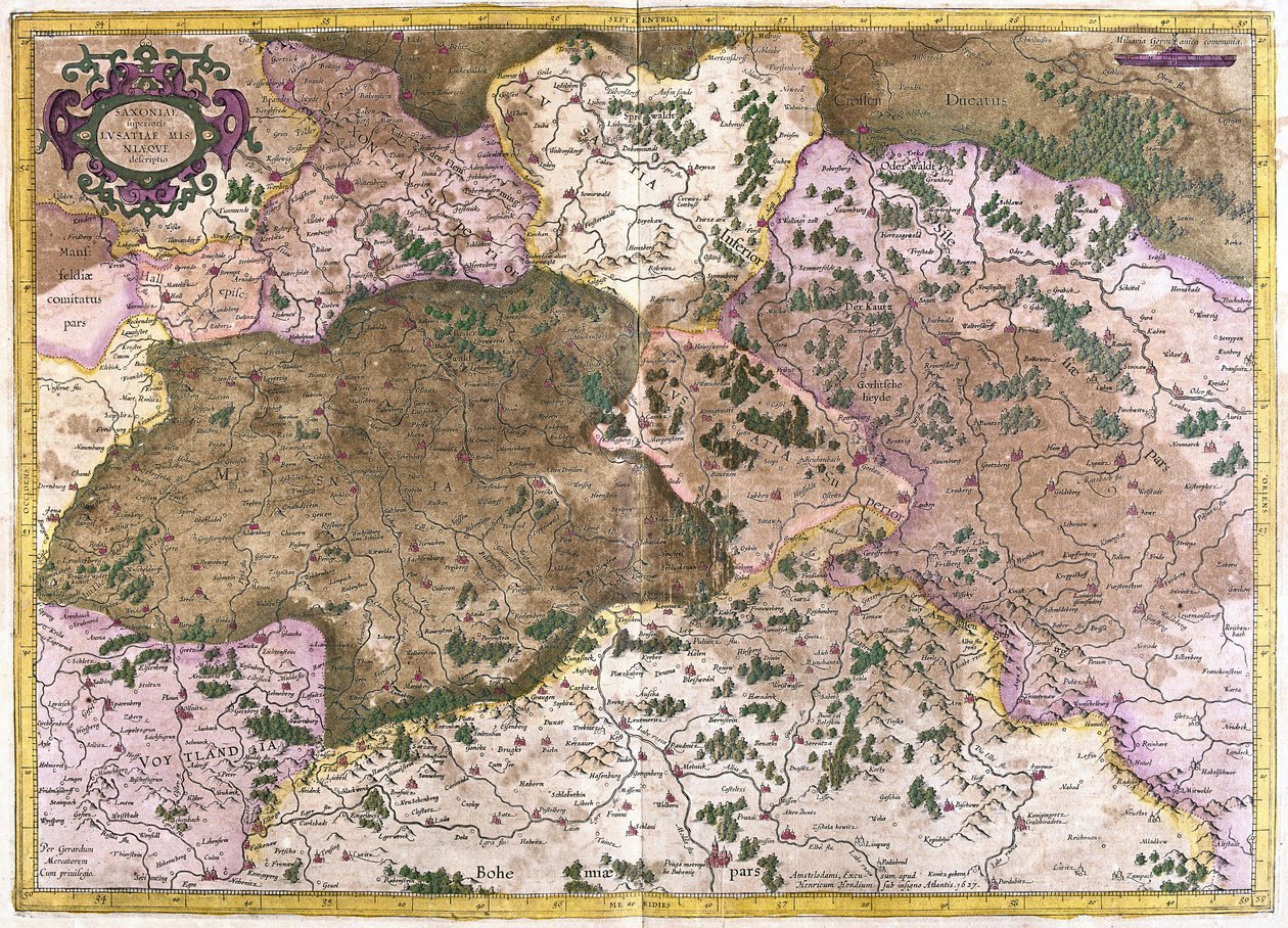 Tyskland, Tsjekkoslovakia og Polen (gravering av Gerardus Mercator