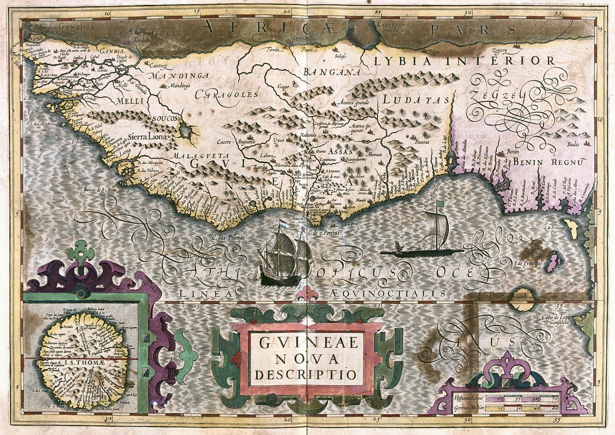Guinea, Lybia - Afrika (gravering av Gerardus Mercator