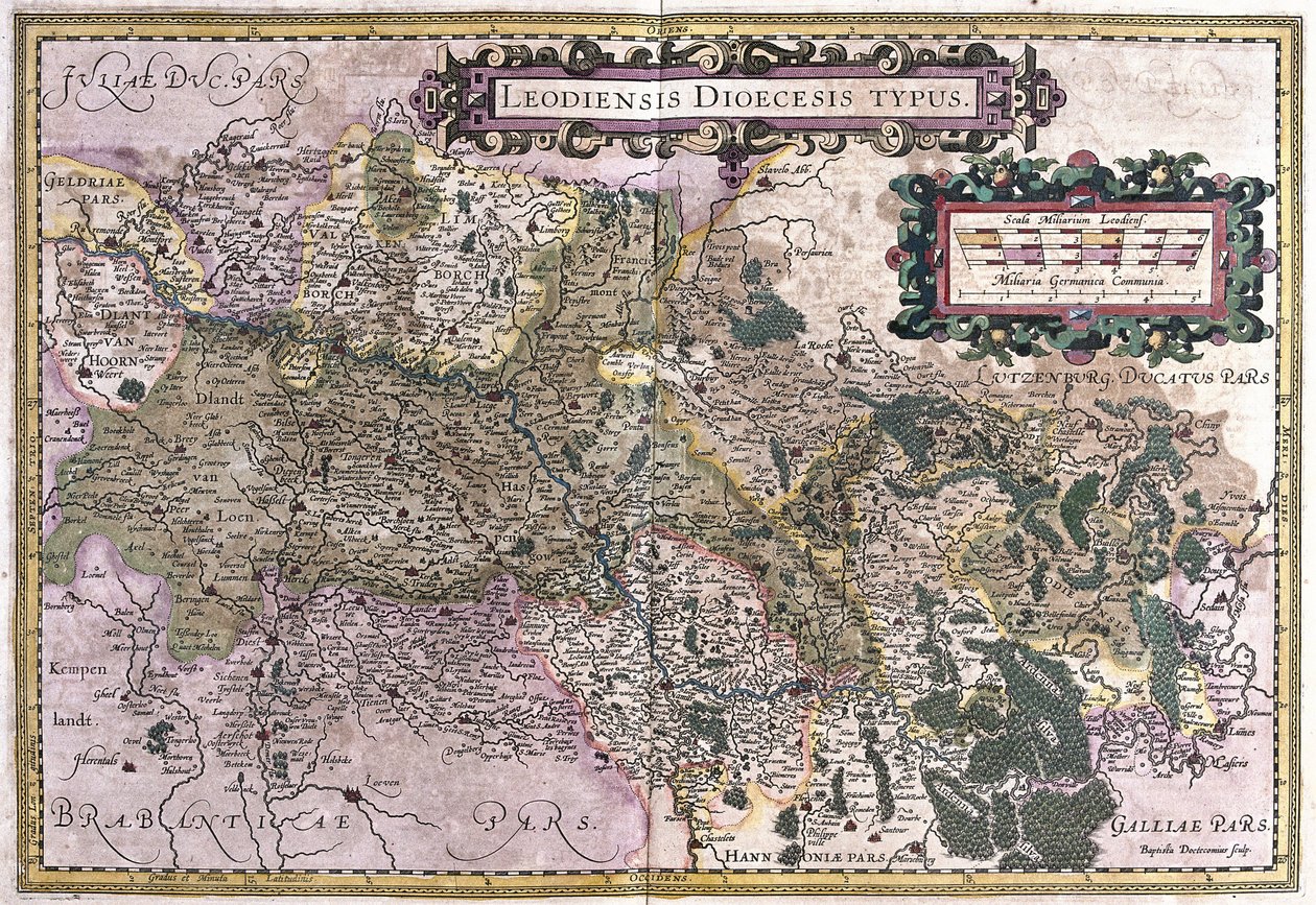 Liege, Belgia (gravering av Gerardus Mercator