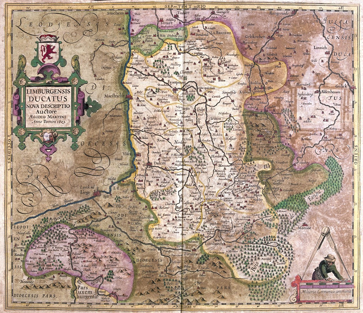 Limburg, Belgia (gravering av Gerardus Mercator