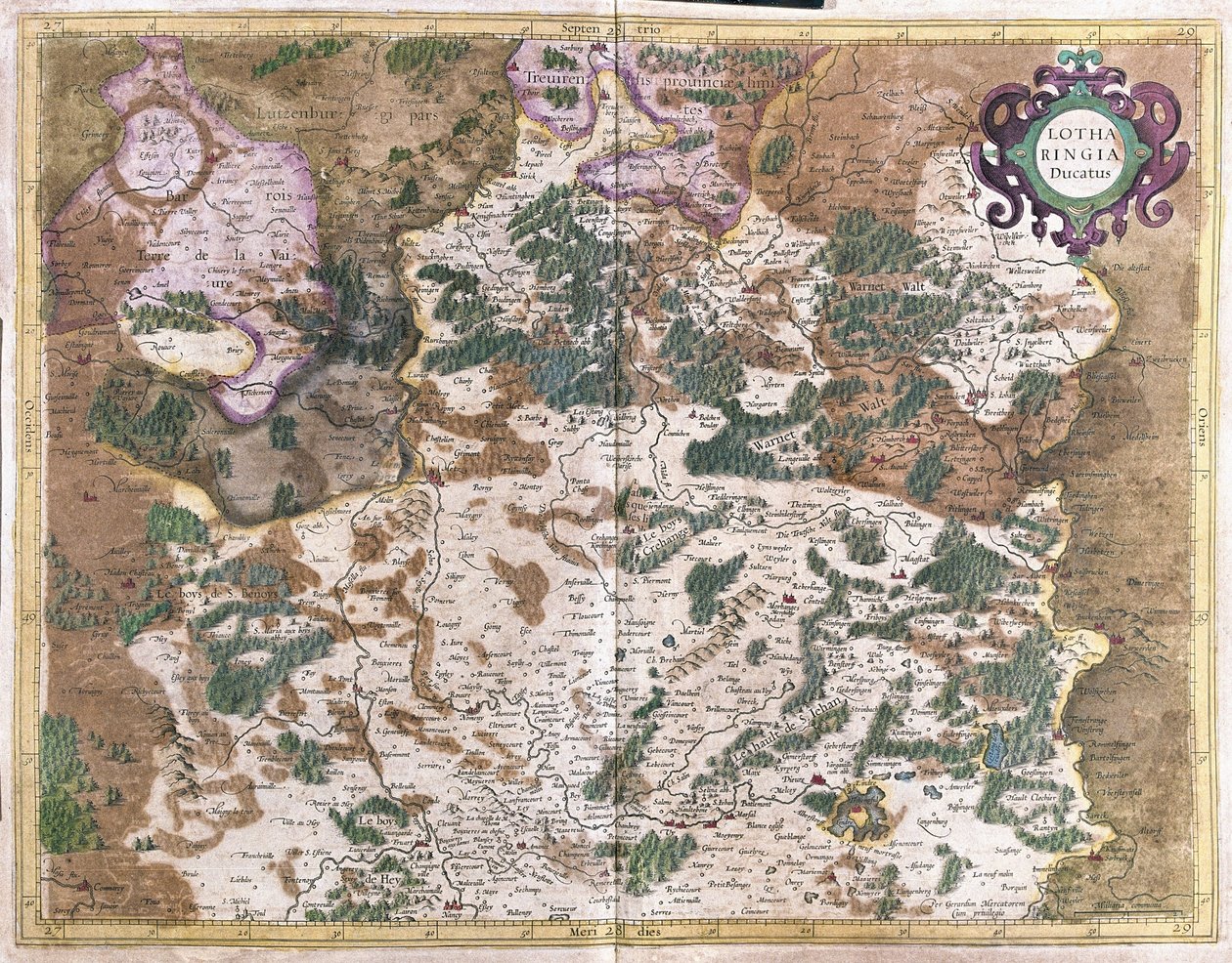 Lorraine, Frankrike (gravering av Gerardus Mercator