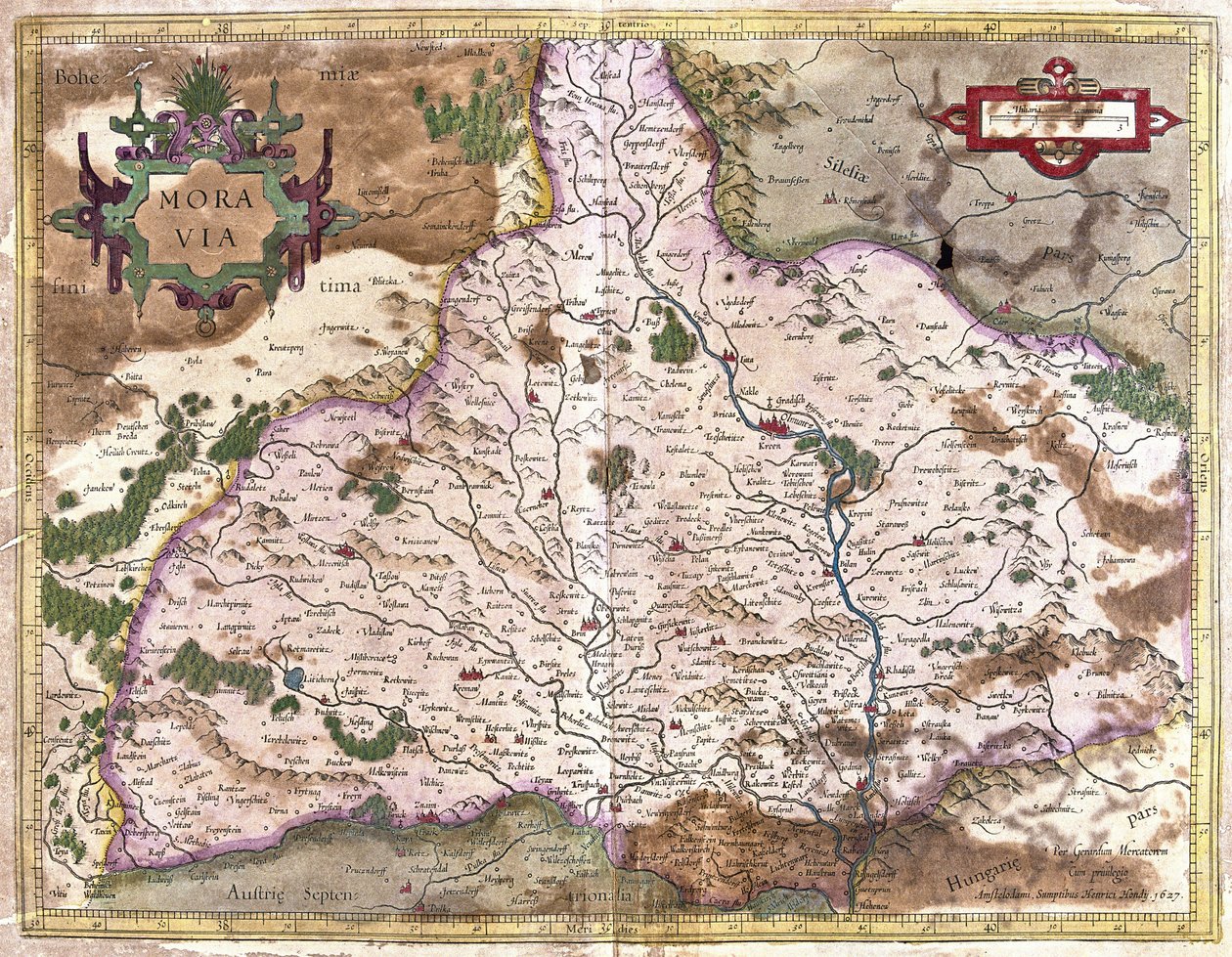 Moravia, Tsjekkia (gravering av Gerardus Mercator