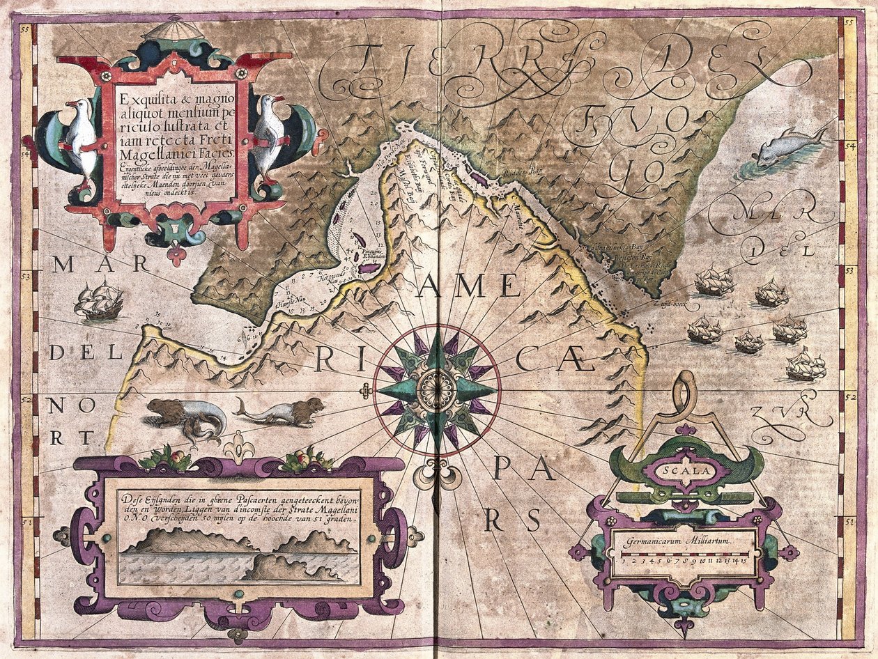 Magellanstredet (gravering av Gerardus Mercator