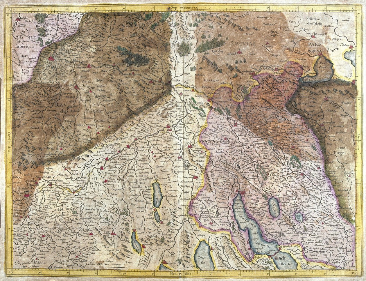Sveits (gravering av Gerardus Mercator