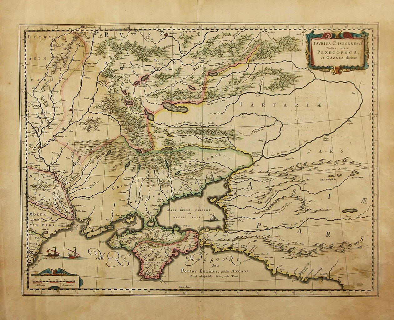 Taurica Chersonesus. Kart over Krim, 1595 av Gerardus Mercator