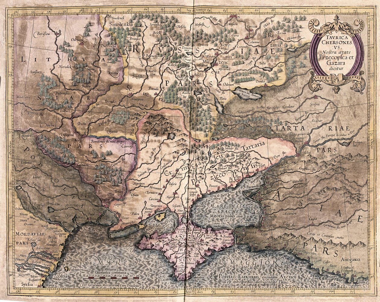 Ukraina og Krim (gravering av Gerardus Mercator