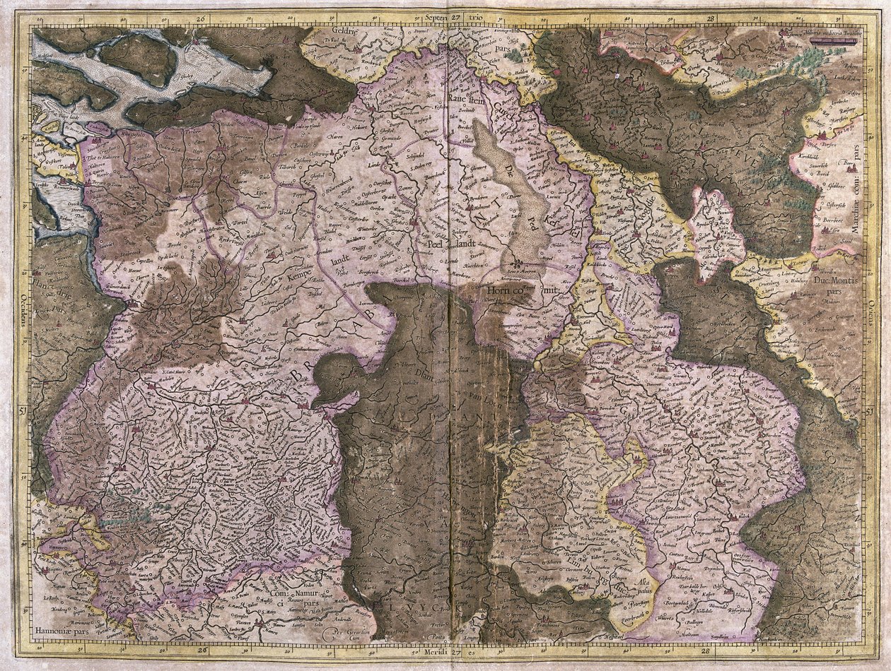 Uten tittel kart over Brabant: Belgia og Nederland (gravering av Gerardus Mercator