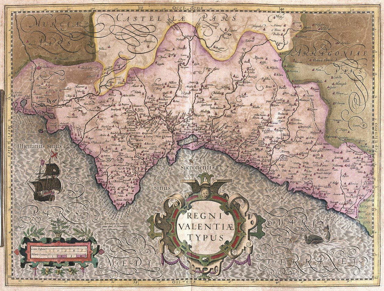 Valencia, Spania (gravering av Gerardus Mercator