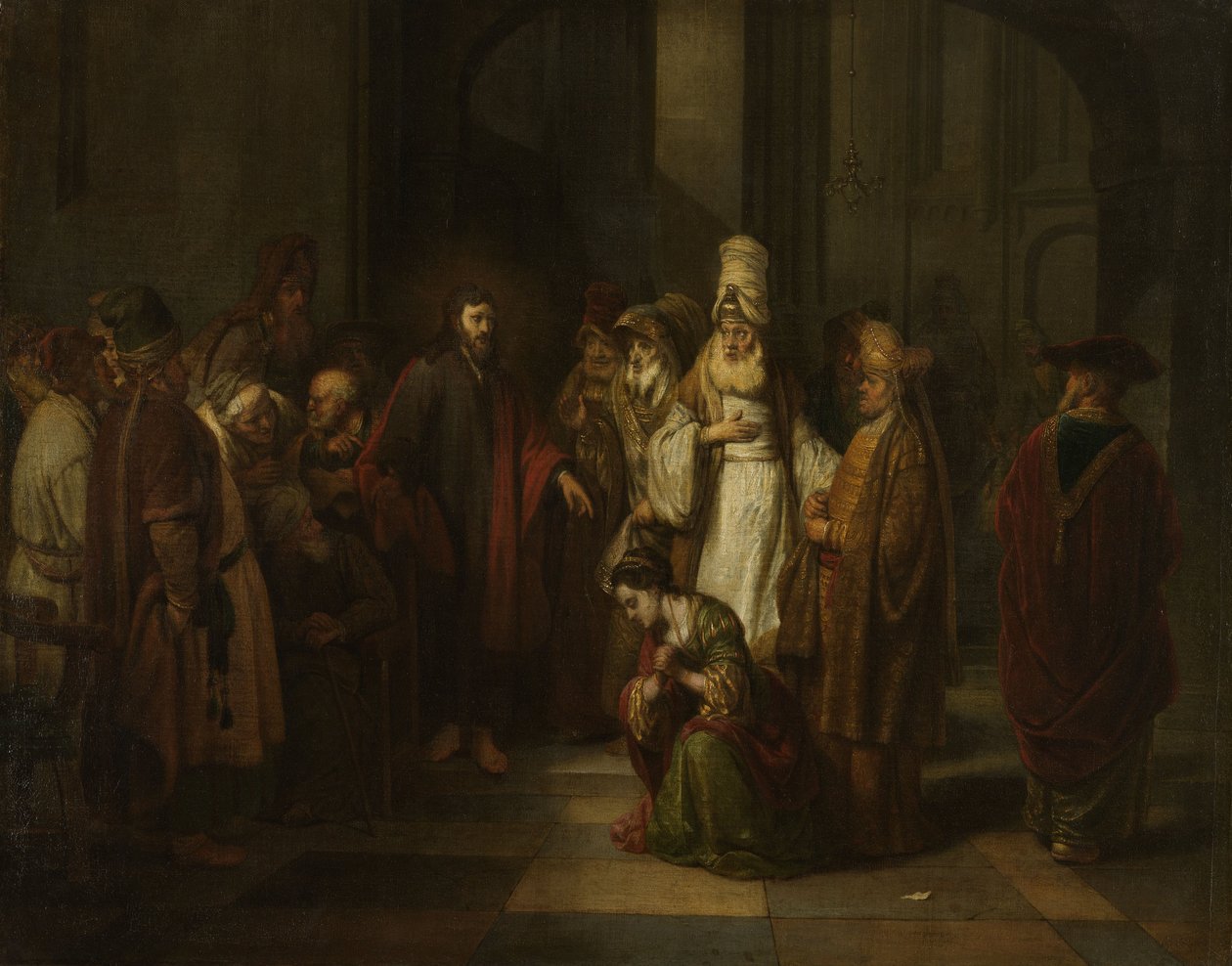 Christus og kvinnen i ekteskapsbrudd av Gerbrand van den Eeckhout  