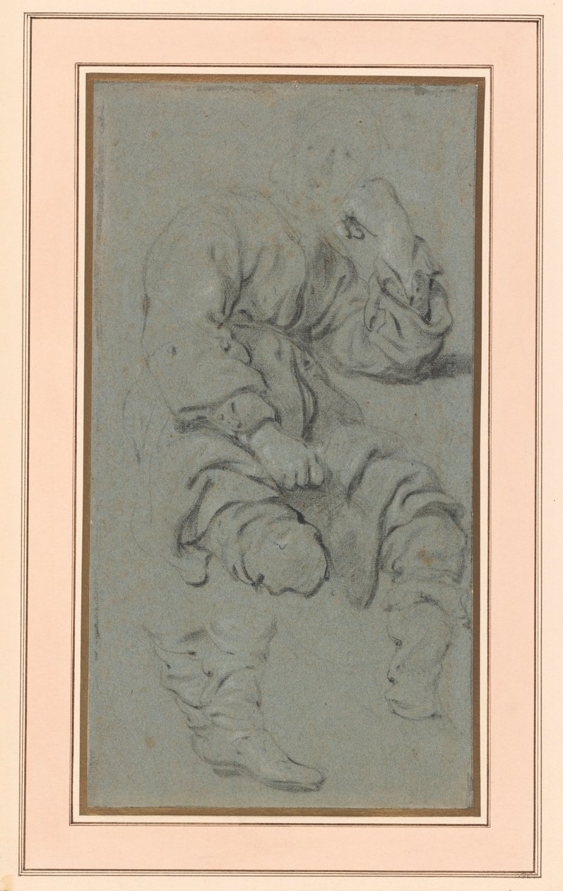 Studie av en sittende mann, for en figur i maleriet av profeten Elisja og den sunnimittiske kvinnen på Karmelfjellet (nasjonalmuseet, Warszawa inv. M.Ob.551 MNW) av Gerbrand van den Eeckhout
