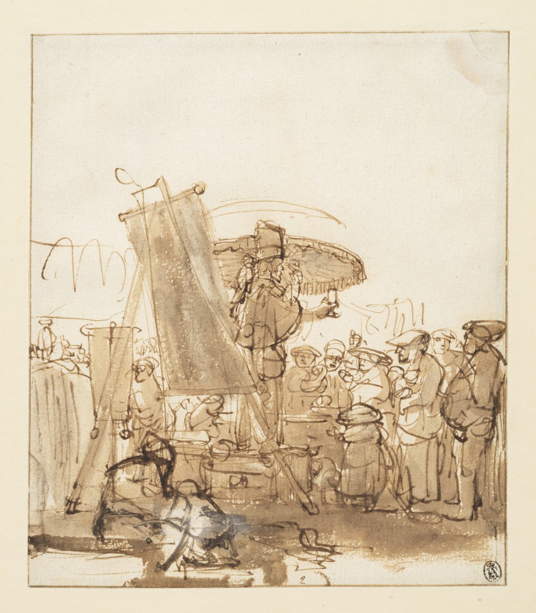 Quack taler til en folkemengde, ca. 1637 av Gerbrandt van den Eeckhout