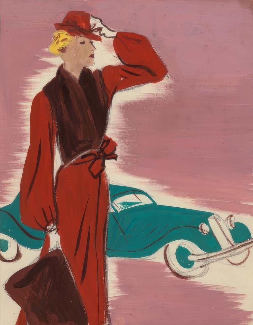 Damemote 1930-tallet / kjole med stole / Hartung av Gerd Hartung