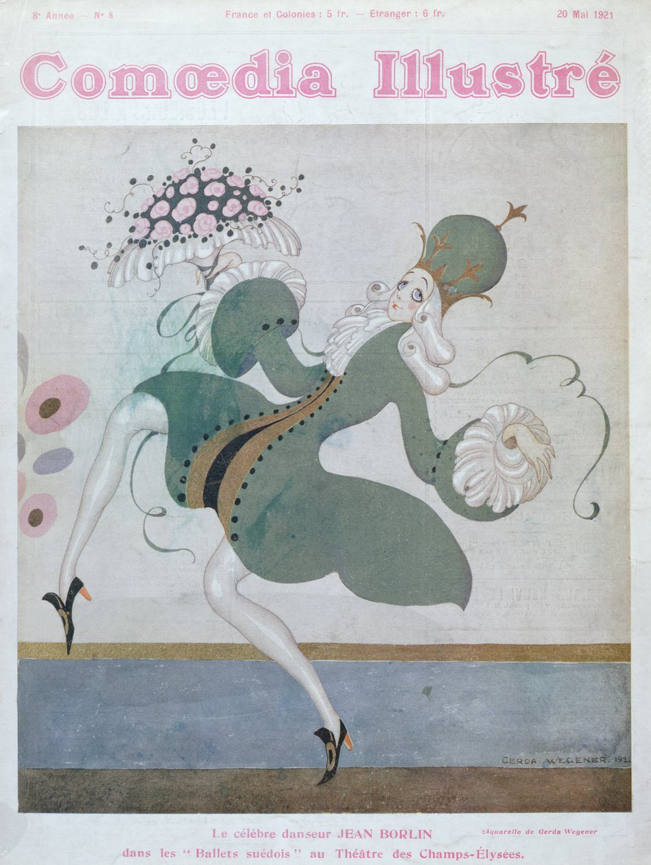 Jean Borlin (1893-1930) stjerne i Royal Swedish Ballet, fra forsiden av 