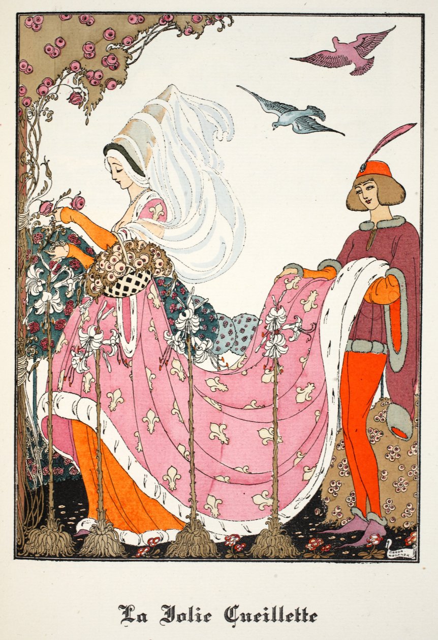 The Pretty Gathering, 1919-21 (pochoir-trykk) av Gerda Marie Frederike Wegener