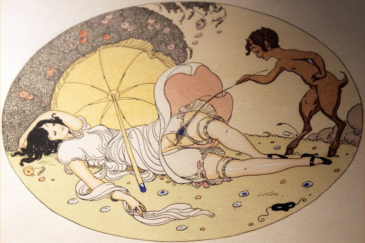 Serier med akvareller utgitt i Erotopolis Paris i 1925 under tittelen The Delights of Eros av Gerda Marie Frederike Wegener