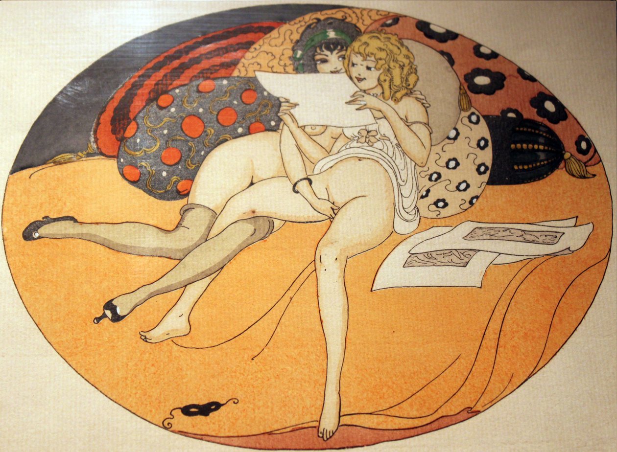 Serier med akvareller utgitt i Erotopolis Paris i 1925 under tittelen The Delights of Eros av Gerda Marie Frederike Wegener