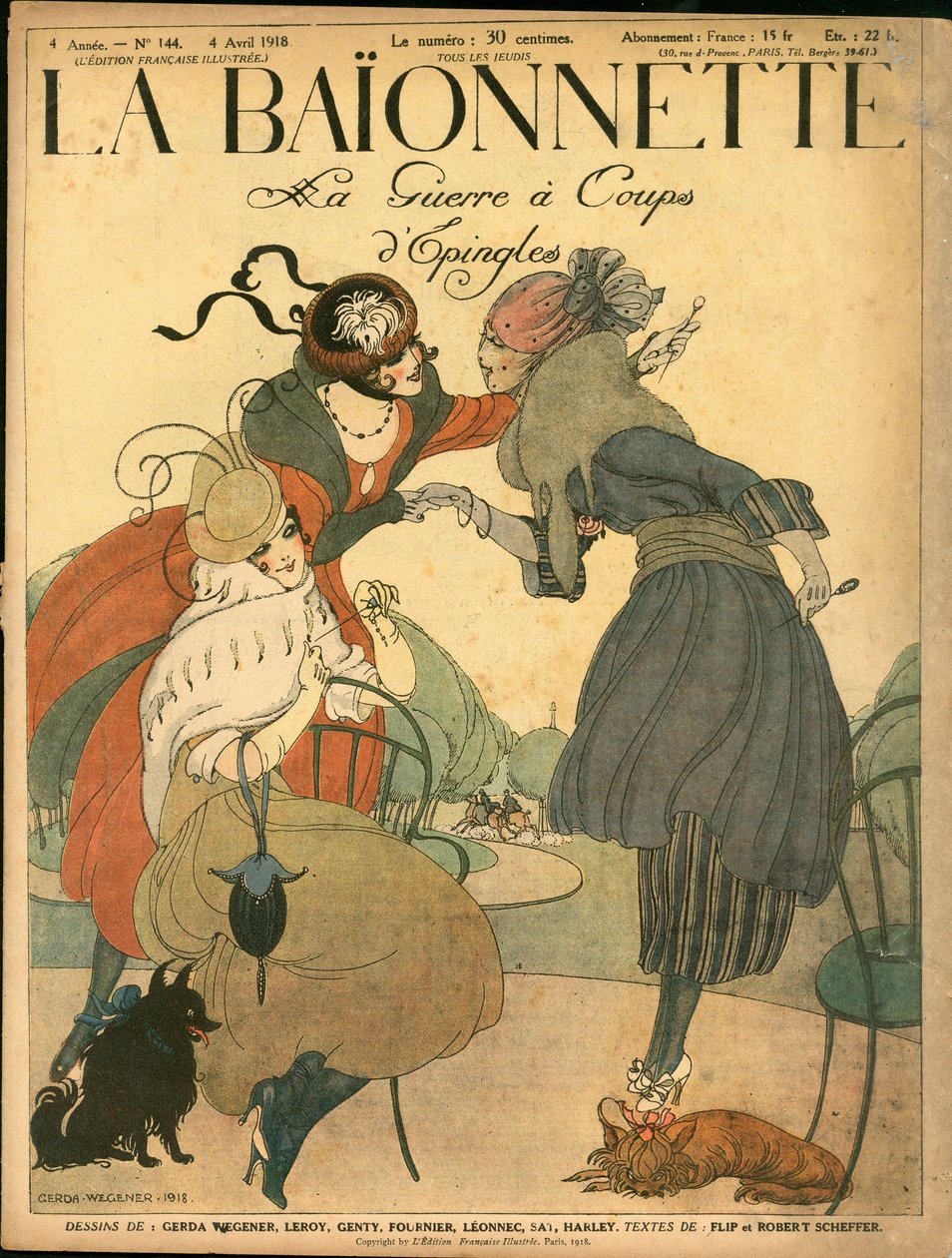 Cover av "" La Baionnette"", Satirical en Colors av Gerda Marie Frederike Wegener