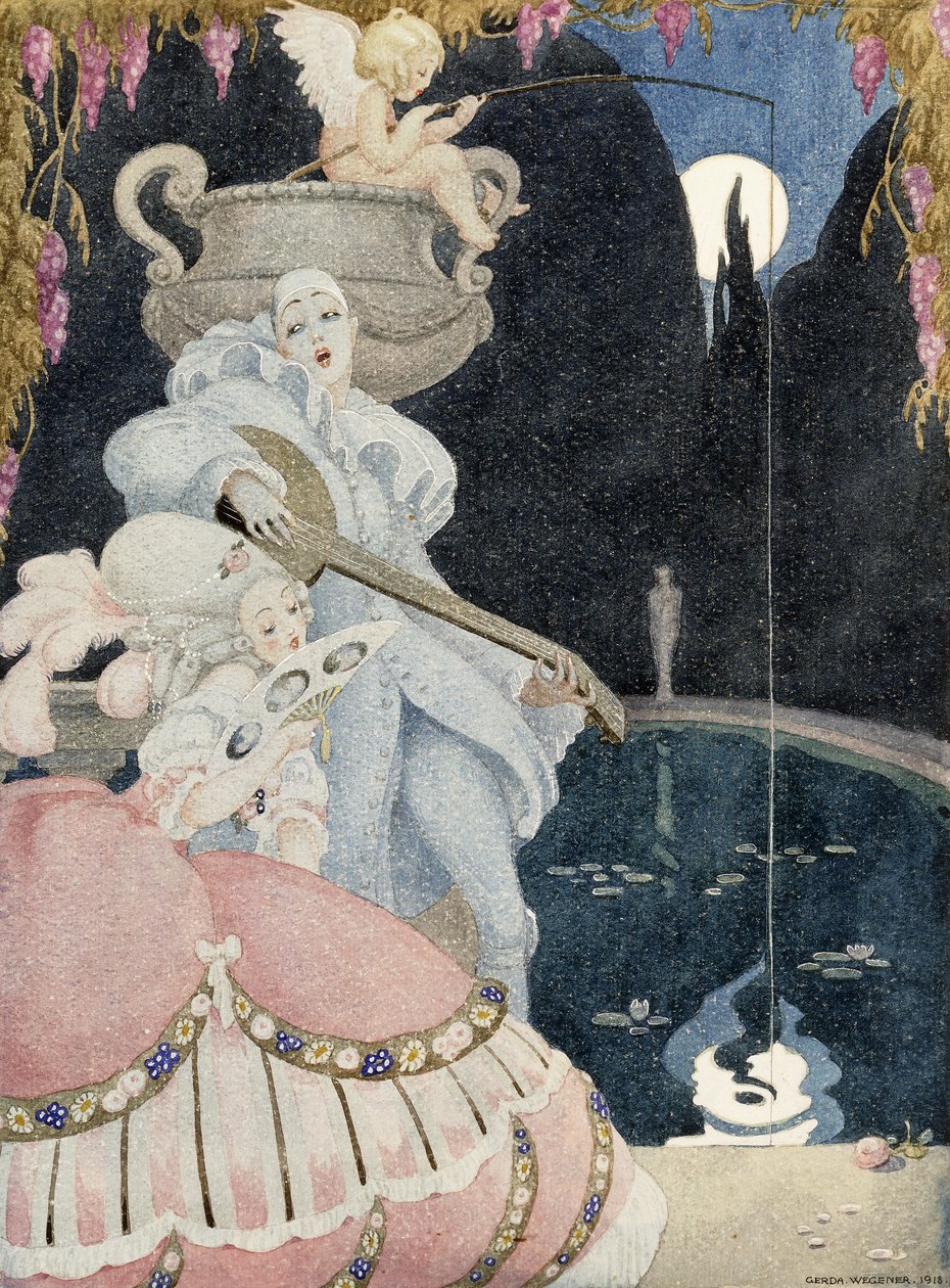 Elegant og Pierrot av Gerda Marie Frederike Wegener