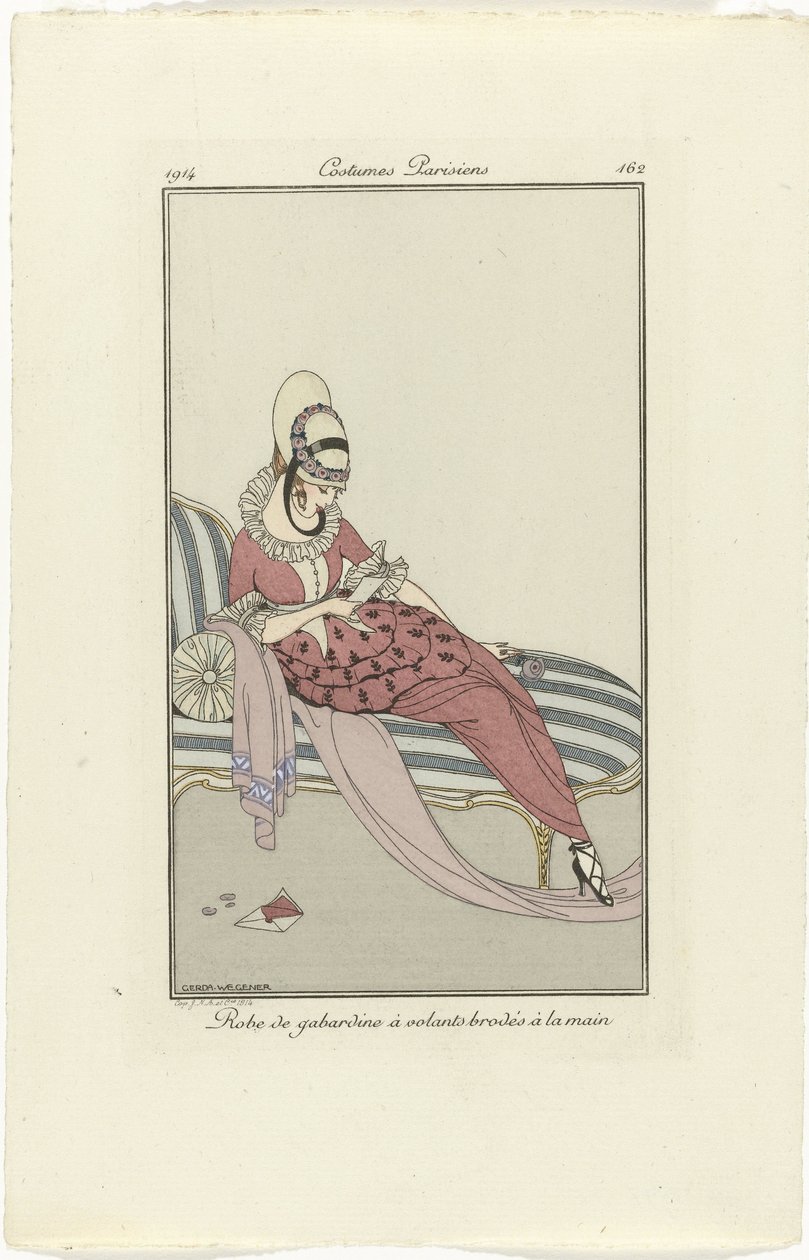 Journal des Dames et des Modes, Costumes Parisiens, 1914, nr. 162: Gabardin (...) av Gerda Wegener