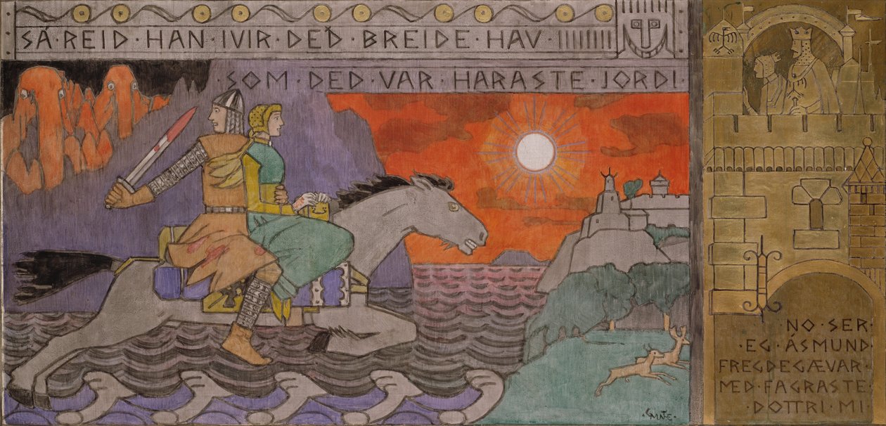 Åsmund og prinsessen som rider hjem av Gerhard Peter Frantz Vilhelm Munthe
