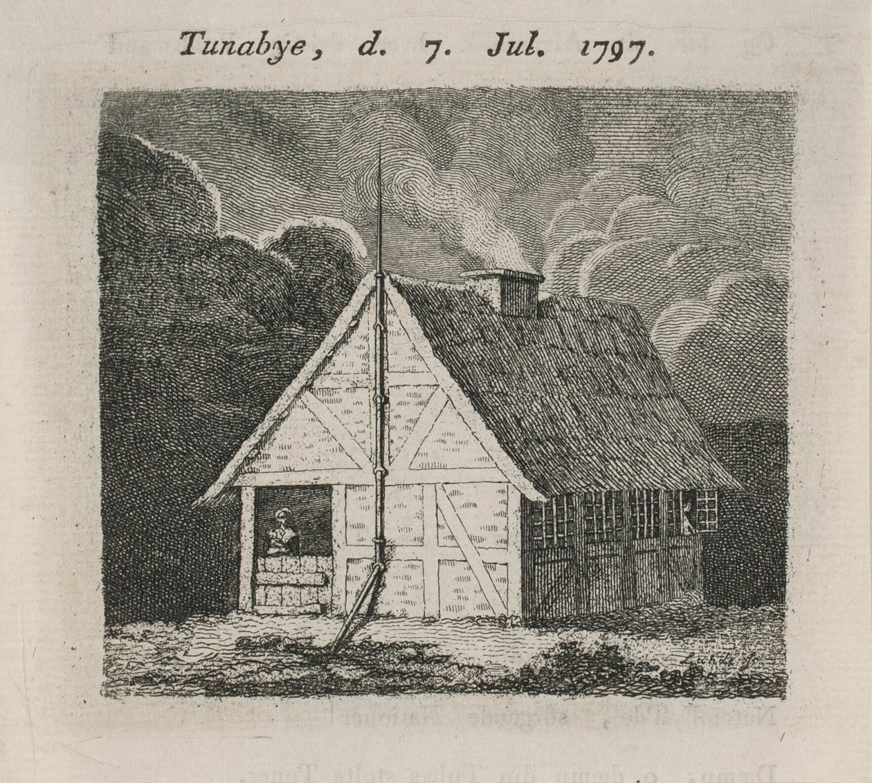 Hus med lynavleder av Gerhard Ludvig Lahde