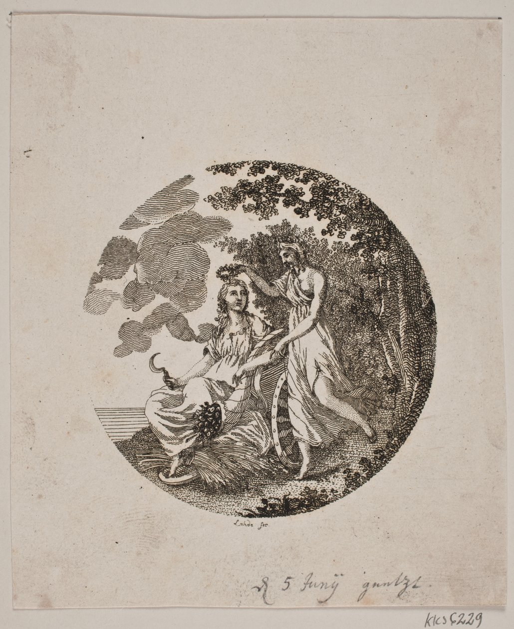 Tittelvignetten for Flora of Denmark and Holstein av Gerhard Ludvig Lahde